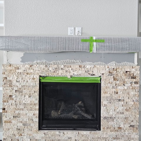 Project Fireplace renovation tile to stack stone, Castle Rock, Colorado ' image - ' 5