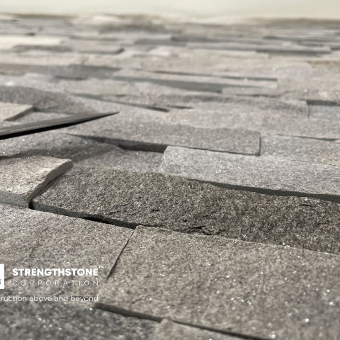 Project Fireplace gray stack stone with soap stone heart, Denver Metro, Colorado ' image - ' 3