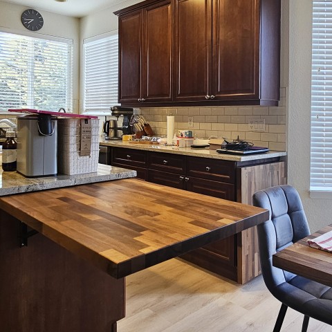 Project Kitchen remodeling countertops, folding custom wooden tops, backsplash, Castle Pines, Colorado ' image - ' 6