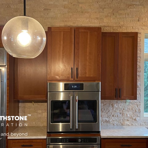 Project Stack stone full kitchen walls, Roxborough, Colorado ' image - ' 4