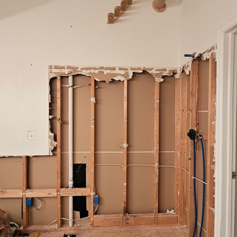 Project Shower remodeling, black large format tiles stone slab looks like, Castle Rock, Colorado ' image - ' 2