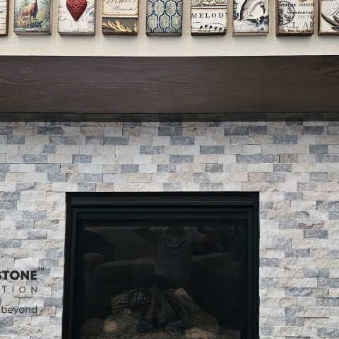 Project Fireplace stack stone and mantel, Castle Rock, Colorado ' image - ' 5