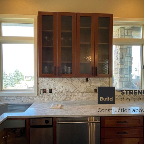 Project Stack stone full kitchen walls, Roxborough, Colorado ' image - ' 6