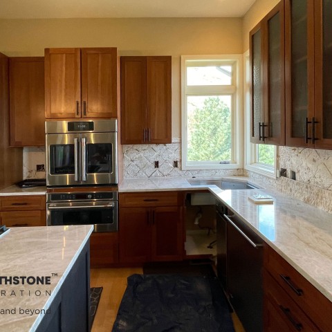 Project Stack stone full kitchen walls, Roxborough, Colorado ' image - ' 5