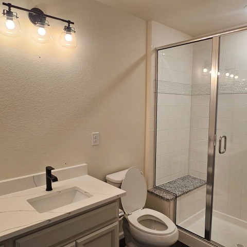 Project Bathroom remodeling, black and white, rhombus tiles, Castle Rock, Colorado ' image - ' 6