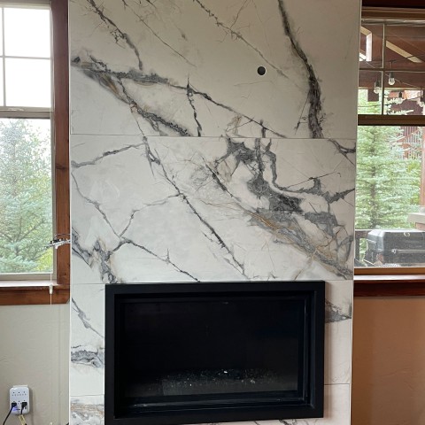 Project Fireplace large format marble like tiles, Winterpark, Colorado ' image - ' 6